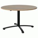 TABLE MALIBU Ø 120 T5 PC STRA ALAISÉ CHÊNE 1146/NOIR 9005