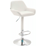 TABOURET DE BAR MODERNE ET CONFORTABLE EN SYNTHÉTIQUE BLANC PIEDS TROMPETTE EN MÉTAL CHROMÉ - OR