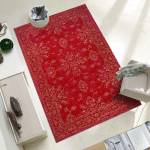 UNAMOURDETAPIS - 120X170 - TAPIS KILIM CLARK 8 ROUGE 120X170 EN POLYPROPYLÈNE DOUX ET SOYEUX - ROUGE