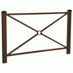 BARRIÈRE PAGODE 1.58 M - 2 POMMEAUX NOIRS - ZINC MARRON 8017 - PROCITY