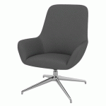 FAUTEUIL CITY DOSSIER MOYEN PIED ALU ENDUIT PVC GRIS MOYEN - QUADRIFOGLIO