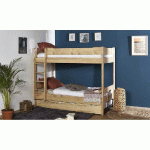 PACK LIT SUPERPOSÉ IZAR + 2 MATELAS  BOIS 70X190 CM/OPT:MATELAS ELBE HD