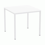 TABLE À MANGER VERSYS AVEC BASE GRIS CLAIR RAL 7035 80 X 80 X 743 CM BLANC