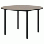 TABLE MALIBU Ø 120 T6 4P STR ANTIB CHÊNE 1146/NOIR NOIR 9005 - MANUTAN EXPERT