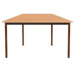 TABLE MODULAIRE DOMINO TRAPÈZE - L. 120 X P. 60 CM - PLATEAU HÊTRE - PIEDS BRUN