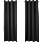 2 PIÈCES RIDEAUX OCCULTANT À ŒILLETS POUR FENÊTRE PORTE. THERMIQUE ISOLANT.135X175CM.NOIR VH5879SZ-2 - WOLTU