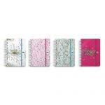 AGENDA OXFORD FLOWERS - SPIRALE - GRILLE LIKE ME - FORMAT 15X21 CM - COUVERTURES ASSORTIES