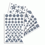 GOMMETTE HOLOGRAPHIQUE MAILDOR10,5X16CM DESIGN ASSORTIS COLORIS ARGENT SACHET 20 PLANCHES 1065 UNITES - LOT DE 2
