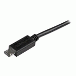 STARTECH.COM CÂBLE DE CHARGE /SYNCHRONISATION MOBILE USB A VERS MICRO B MINCE DE 0,5M POUR SMARTPHONE ET TABLETTE - M/M - NOIR