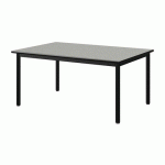 TABLE MALIBU 120X80 T2 4P STRA ISOS GRIS 1400/NOIR NOIR 9005