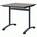TABLE MALIBU 80X80 T6 DL STRA GRIS U727/NOIR GRIS 7016