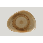 ASSIETTE COUPE PLATE TRIANGULAIRE BEIGE PORCELAINE 32,6X25 CM RAKSTONE SPOT