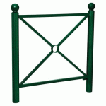 BARRIÈRE PROVINCE SIMPLE CROIX 1.07 M BOULE - ZINC VERT 6005 - PROCITY