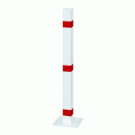 POTEAU ACIER LAQUÉ 70X70 MM BLANC ROUGE SUR PALTINE - CROSO