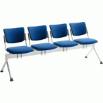 POUTRE CAMPUS TAPISSÉE TISSU POUR VISITEUR - 4 PLACES - BLEU - QUADRIFOGLIO