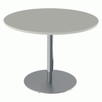 TABLE MENORCA Ø100 T6 - ÉP. 24MM STRA ABS GRIS PERLE/CHROMÉ - MOBIDECOR
