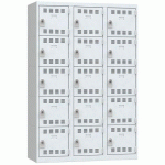 VESTIAIRE 3 COLONNES 400MM 5 CASES MORAILLON GRIS - VINCO