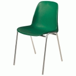 LOT DE 4 - CHAISE SORA - COQUE POLYPROPYLÈNE - PIEDS MÉTAL - VERT
