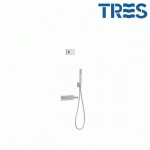 KIT DE BAIGNOIRE THERMOSTATIQUE ÉLECTRONIQUE ET ENCASTRÉ SHOWER TECHNOLOGY ACIER - TRES 09286553AC