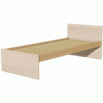 LIT TÊTE ET PIED DROIT SOMMIER AGGLO 90X200 CM IDENTITÉ ARGENT/PIN - MANUTAN COLLECTIVITÉS