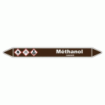 LOT DE 3 - MARQUEUR TUYAUTERIE - MÉTHANOL LIQUIDE INFLAMMABLE - VINYLE 355 X 37 MM