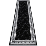 TAPIS, LE TAPIS DE COULOIR GLOSS MODERNE 2813 87 ÉLÉGANT, CADRE, GREC NOIR / GRIS BLACK 80X200 CM