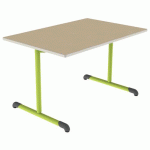 TABLE BANDANA 120X80 T5 DL STR POLY. HÊTRE MIEL BEIG/VERT AC - MOBIDECOR