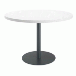 TABLE DE RÉUNION RONDE ECLA BLANC Ø 120 CM PIÉTEMENT ANTHRACITE