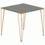 TABLE RÉUNION LORI 80 X 80 CM PLATEAU BÉTON PIED TERRACOTTA - MBA