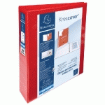 CLASSEUR PERSONNALISABLE RIGIDE 2 POCHES KREACOVER - 4 ANNEAUX EN D 40MM - A4 MAXI - ROUGE - LOT DE 10