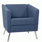 FAUTEUIL WIND PIEDS MÉTAL DOSSIER BAS TISSU M1 BLEU GRIS - GGI