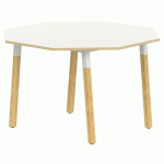 TABLE 4 PIEDS MÉTAL/BOIS OCTO Ø120 T1 STRAT ABS BLANC/ALU
