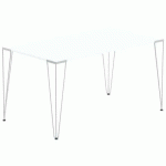 TABLE RÉUNION LORI 140 X 80 CM PLATEAU BLANC PIED ALU - MBA