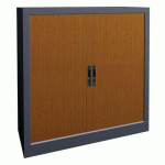 ARMOIRE MÉTAL À RIDEAUX PVC LAME RECOUVERTE 100 X 102 CM COLORIS HÊTRE/ALUMNIUM - MANUTAN COLLECTIVITÉS