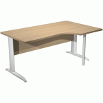 BUREAU 90° PIEDS L MÉTAL FAST - 160CM - CHÊNE - BLANC