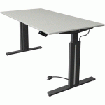 BUREAU ASSIS/DEBOUT MOVE3 L160XP80XH72-120CM 4 FONCTIONS MÉM. GRIS - KERKMANN