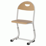 CHAISE MALIBU AST RÉG T1/T3 ASS/DOS HÊTRE - ACIER BLANC 9016 - MANUTAN EXPERT