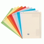 CHEMISE COIN PAPIER A4 DOSSIER 120 G COULEURS ASSORTIES - PAQUET DE 50