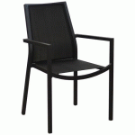 FAUTEUILS CLARA NOIR/ALU GRAPHITE - PROLOISIRS