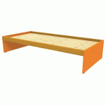 LIT SIMPLE IDENTITÉ SOMMIER AGGLO 90X200 CM ARGENT/ORANGE - MANUTAN COLLECTIVITÉS