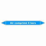 LOT DE 3 - MARQUEUR TUYAUTERIE - AIR COMPRIMÉ 6 BARS - VINYLE LAMINÉ 150 X 12 MM