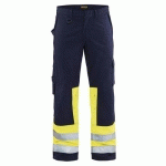 PANTALON DE TRAVAIL MULTINORMES MARINE/JAUNE FLUORESCENT TAILLE 46 - BLAKLADER