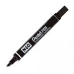 PENTEL MARQUEUR PERMANENT POINTE BISEAU CORPS MÉTAL ENCRE NOIRE INDÉLÉBILE N60