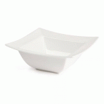 SALADIERS CARRÉS À BORD LARGE LUMINA EN PORCELAINE BLANCHE 165 MM - LOT DE 6