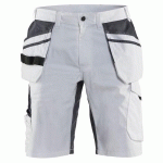 SHORT PEINTRE STRETCH BLANC/GRIS FONCÉ TAILLE 42 - BLAKLADER