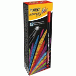 STYLO FEUTRE BIC INTENSITY POINTE FINE CORPS NOIR VERNI COULEURS ROUGE LOT 12 UNITES