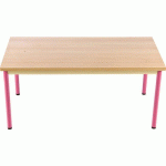 TABLE CHLOÉ 160 X 60 CM 4 PIEDS PLATEAU HÊTRE PIÈTEMENT BLEU T1 - MANUTAN COLLECTIVITÉS