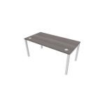 BUREAU RETOUR BUROCOLOR + L.80 X P.80 CM - PLATEAU BLANC - PIEDS ALUMINIUM