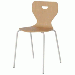 CHAISE MALIBU 4P - T7 - COQUE HÊTRE / ACIER BLANC 9016 - MANUTAN EXPERT