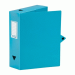 LOT DE 6 - BOÎTE DE CLASSEMENT PLASTIQUE ESSENTIEL RECYCLE VIQUEL DOS 8 CM TURQUOISE